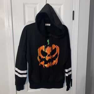 Spadehill Halloween Adult Long Sleeve Scary Pumpkin Hoodies Lg